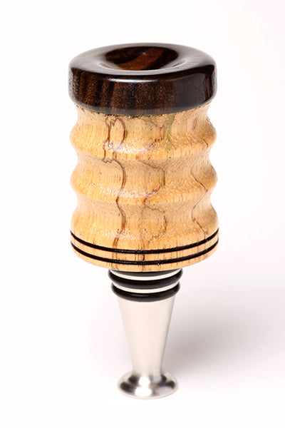 Zebra Wood & Macassar Ebony Stopper